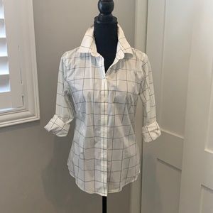 Fitted non-iron window pane work shirt